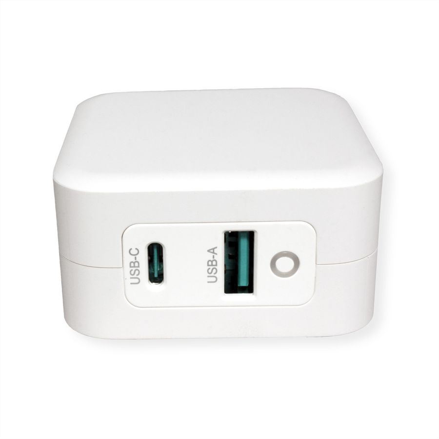 ROLINE USB Oplader met Eurostekker, 2 poorten (Type-A QC3.0, Type-C PD), 65W