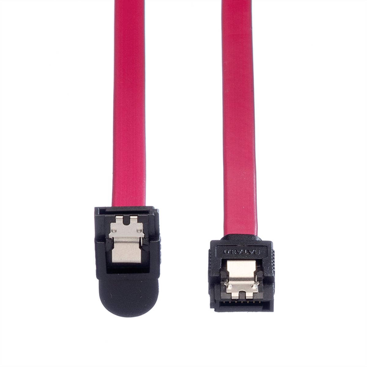 ROLINE Internal SATA 6.0 Gbit/s Cable, angled, with Latch, 0.5 m