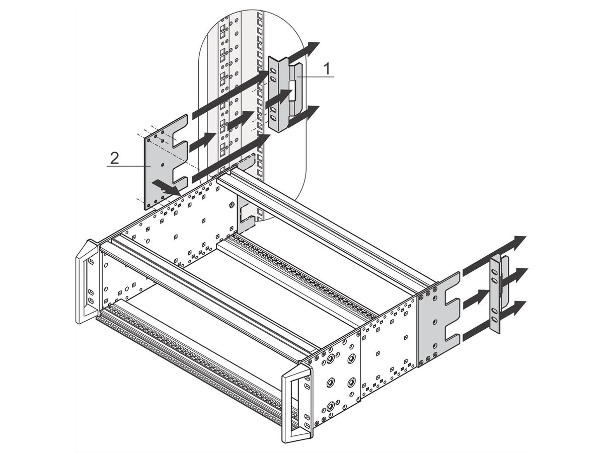SCHROFF EuropacPRO Adapter for Rear Fixing, DL3 Standard in a Cabinet, 3 U