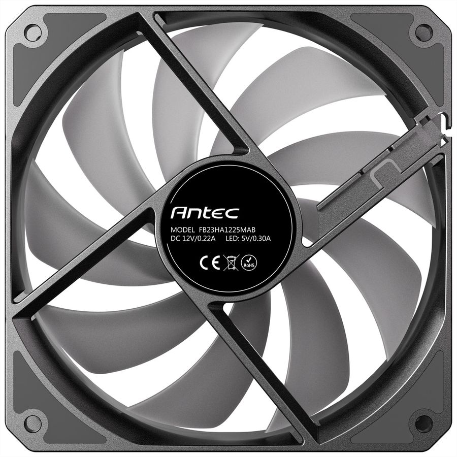 ANTEC P12R PWM ARGB REVERSE Fan PC Case Fan, black