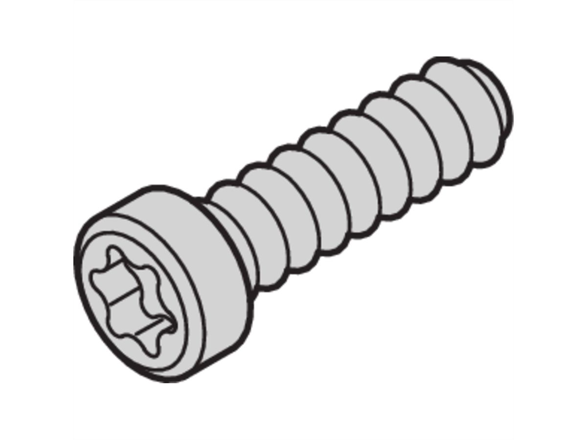 SCHROFF Panhead Screw, Torx, Self-Securing, M2.5 x 9.3