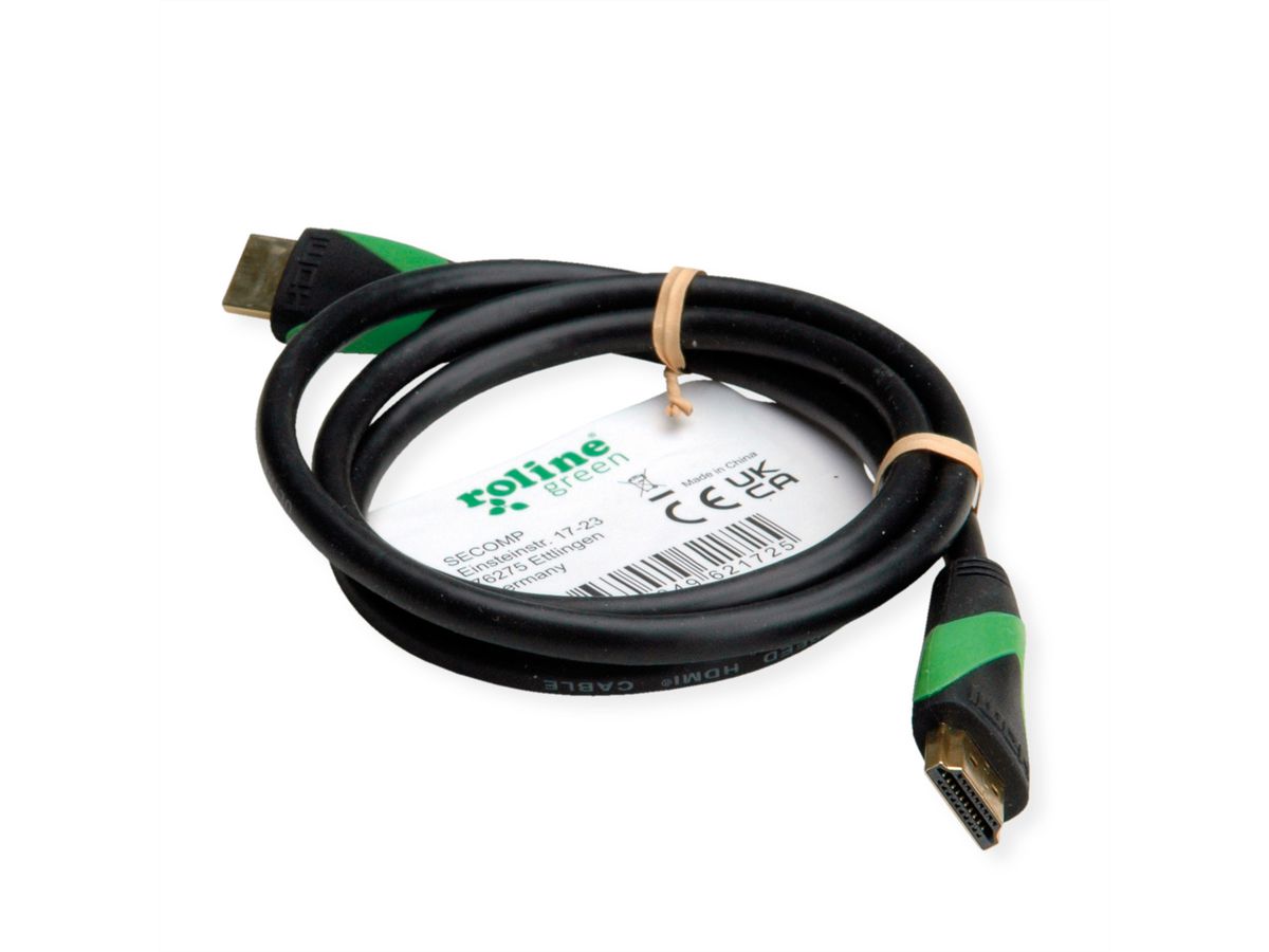 ROLINE GREEN ATC 8K HDMI Ultra HD Kabel met Ethernet, M/M, zwart, 2 m