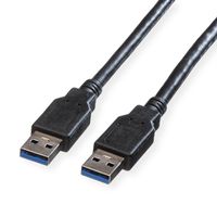 ROLINE USB 3.2 Gen 1 Cable, A - A, M/M, black, 1.8 m