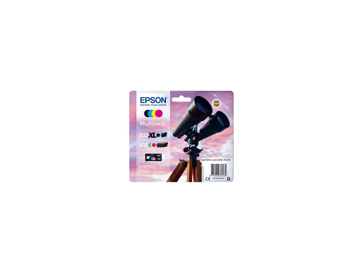 Epson 502 XL inktcartridge 4 stuk(s) Origineel Hoog (XL) rendement Zwart, Blauw, Magenta, Geel
