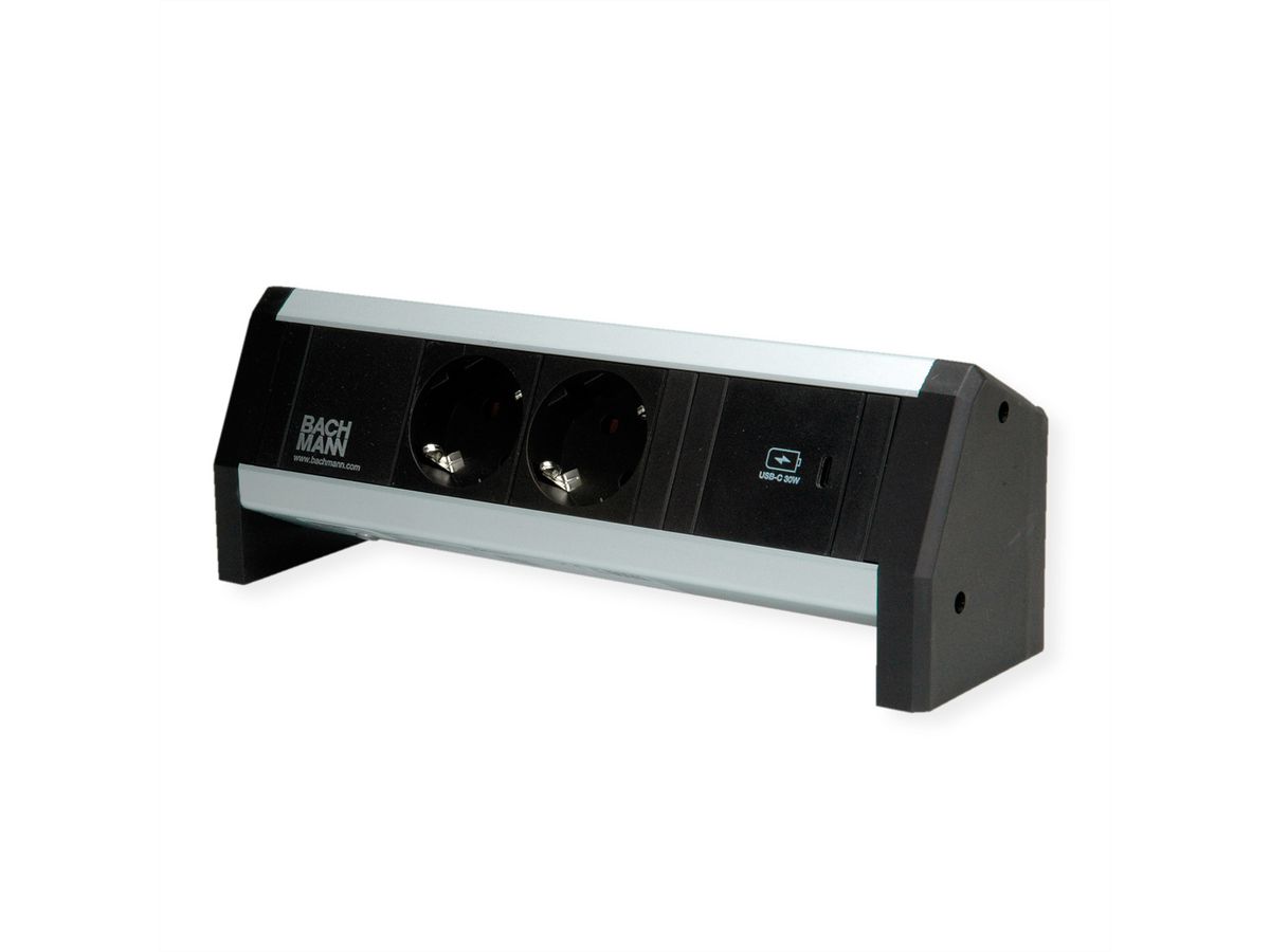 BACHMANN DESK 2xprotective contact USB C, USB Charger 30W GST18