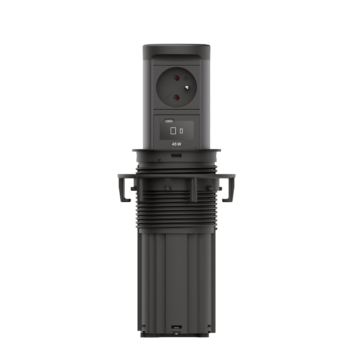 BACHMANN ELEVATOR2 1xUTE 1xUSB C, Wireless Charger 15W RAL9005 2.0 m AEH