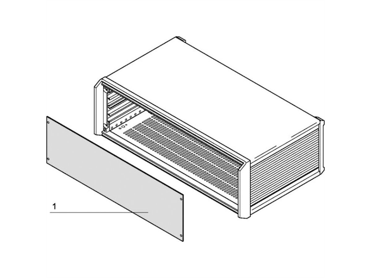 SCHROFF PropacPRO voorpaneel, volledige breedte, niet afgeschermd, 4 HE, 42 HE, 2 mm, Al, geanodiseerd, onbehandelde randen