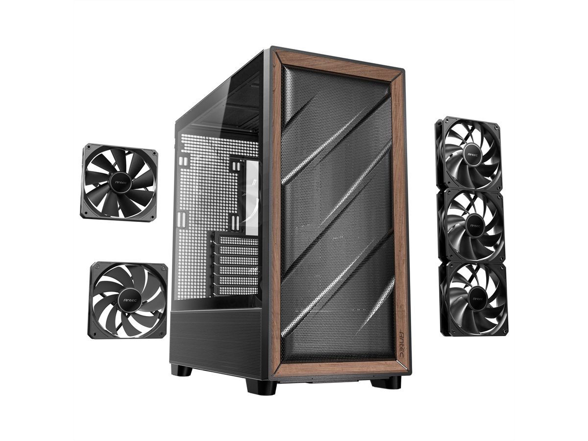 ANTEC FLUX PC case Midi Tower Gaming ATX, black