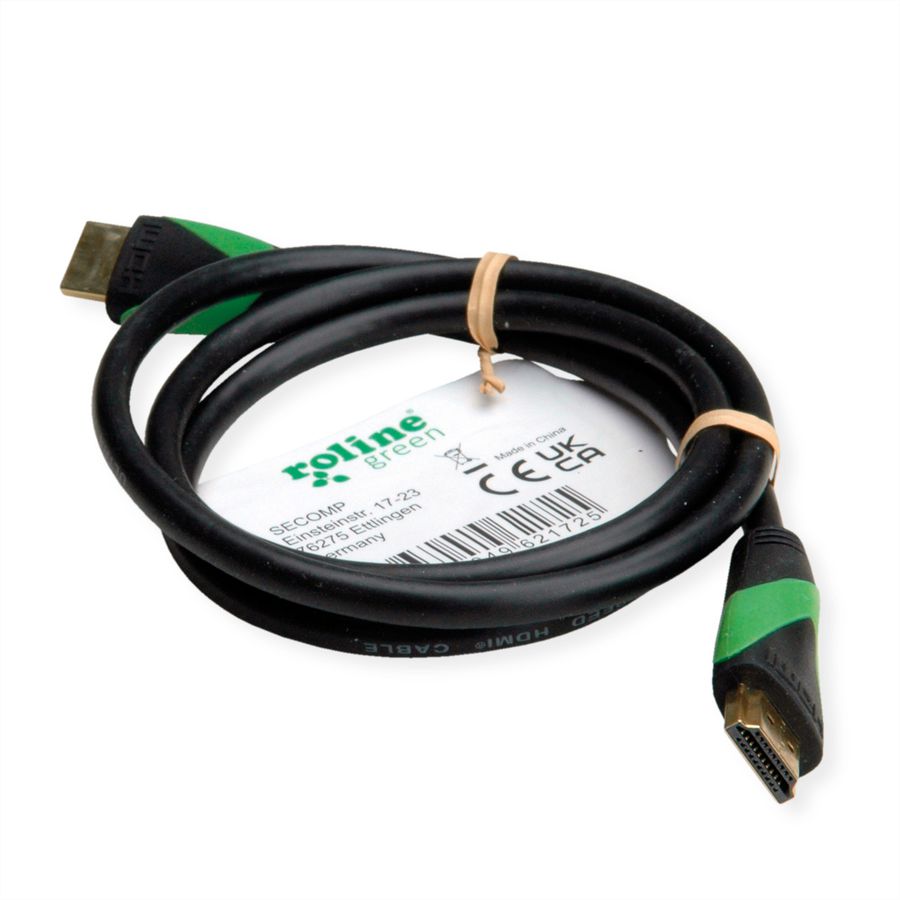 ROLINE GREEN ATC 8K HDMI Ultra HD Kabel met Ethernet, M/M, zwart, 2 m