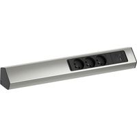BACHMANN CASIA 2 3xUTE 1xUSB A/C 22W 2,0m AEH roestvrij stalen look