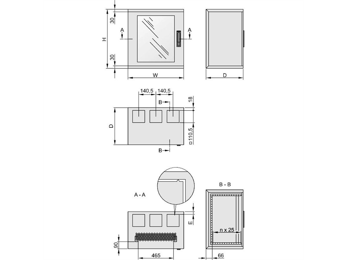 SCHROFF EPCASE 16 HE, (H x B x D) 812 x 600 x 500 mm