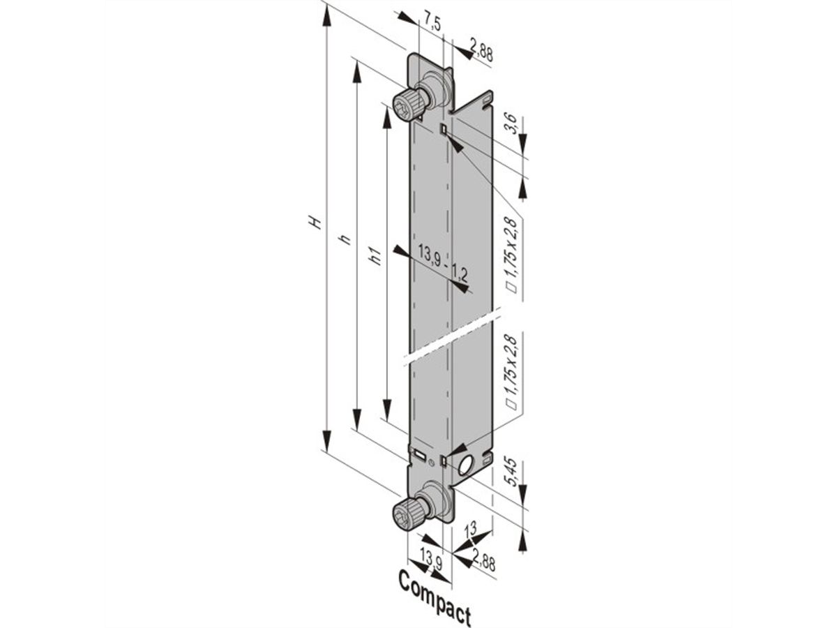 SCHROFF AMC Module With Pull Handle, MTCA.4, Double Compact, Stainless Steel