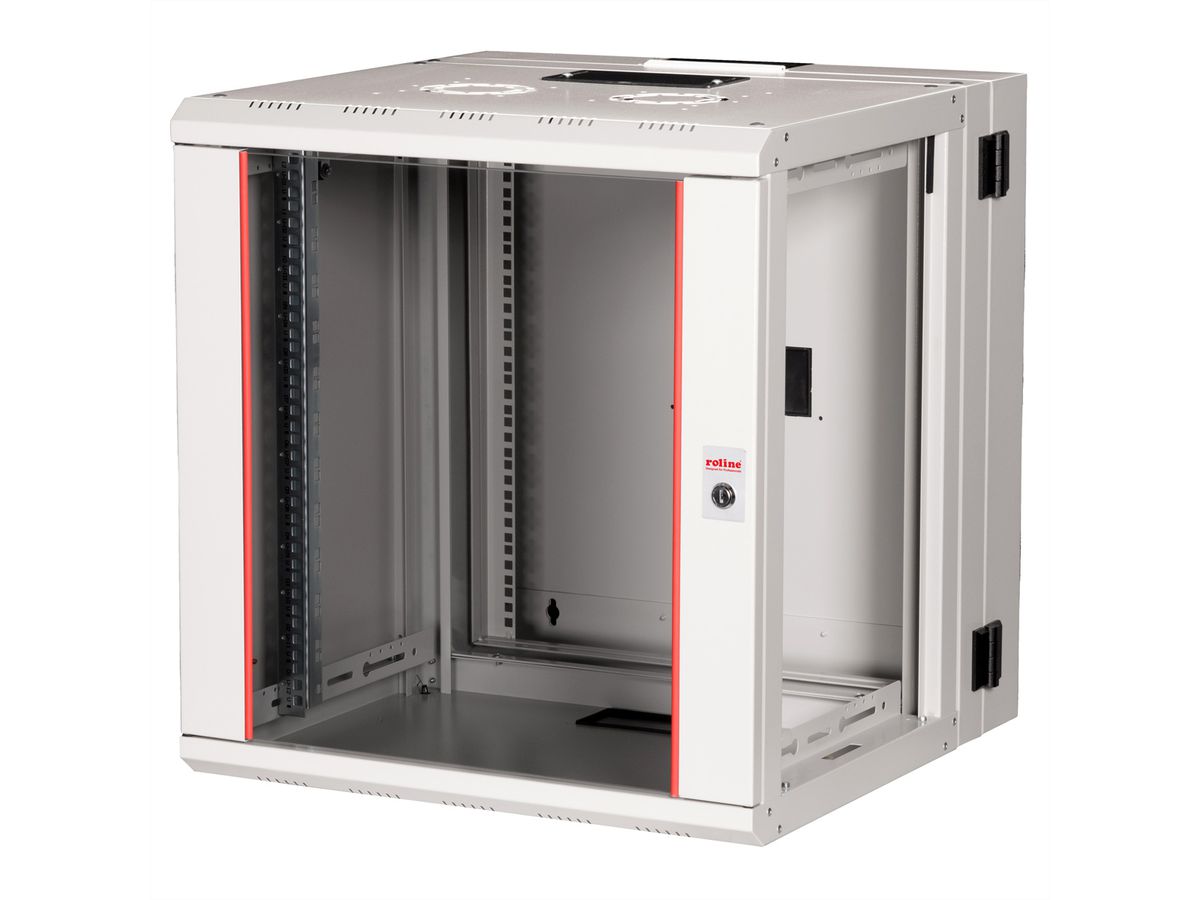 ROLINE 19-inch wandbehuizing Pro 12 U, 600x600 BxD tweedelig draaibaar grijs