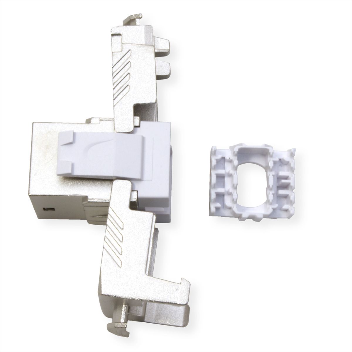 ROLINE Cat.6A (Class EA) Keystone, RJ-45, shielded, tool-free, GHMT, silver
