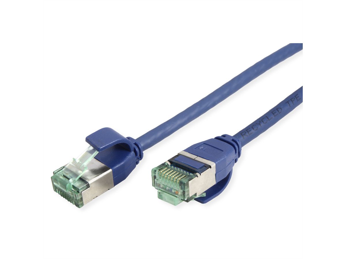 ROLINE RM U/FTP DataCenter Patch Cord Cat.6A (Class EA), slim, blue, 0.15 m