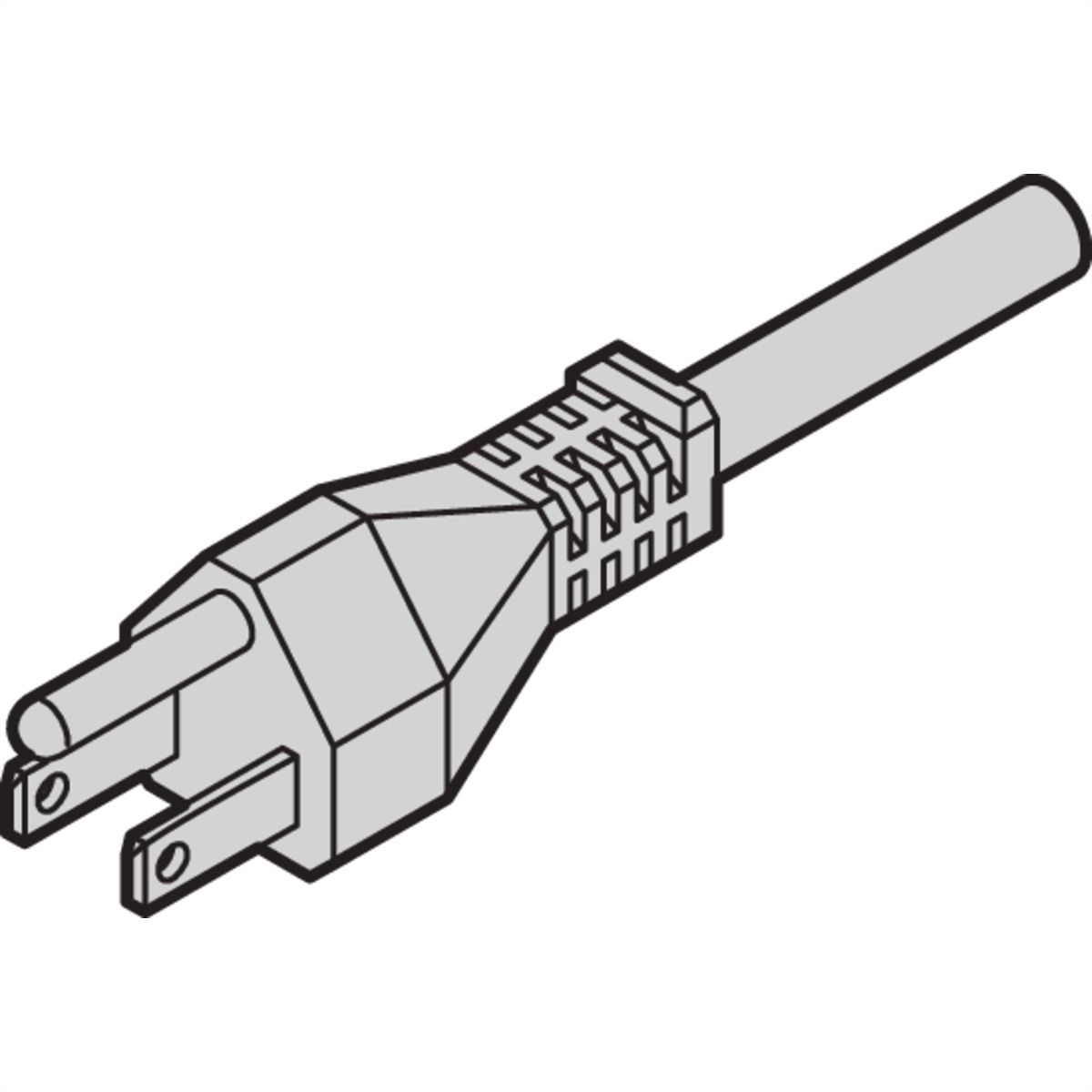 SCHROFF Mains Cable, USA to IEC C13, 2.5 m, Black