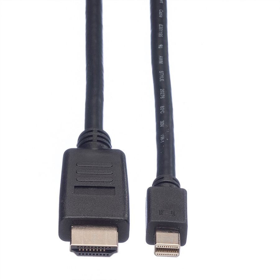 VALUE Mini DisplayPort Cable, Mini DP-HDTV, M/M, black, 2 m