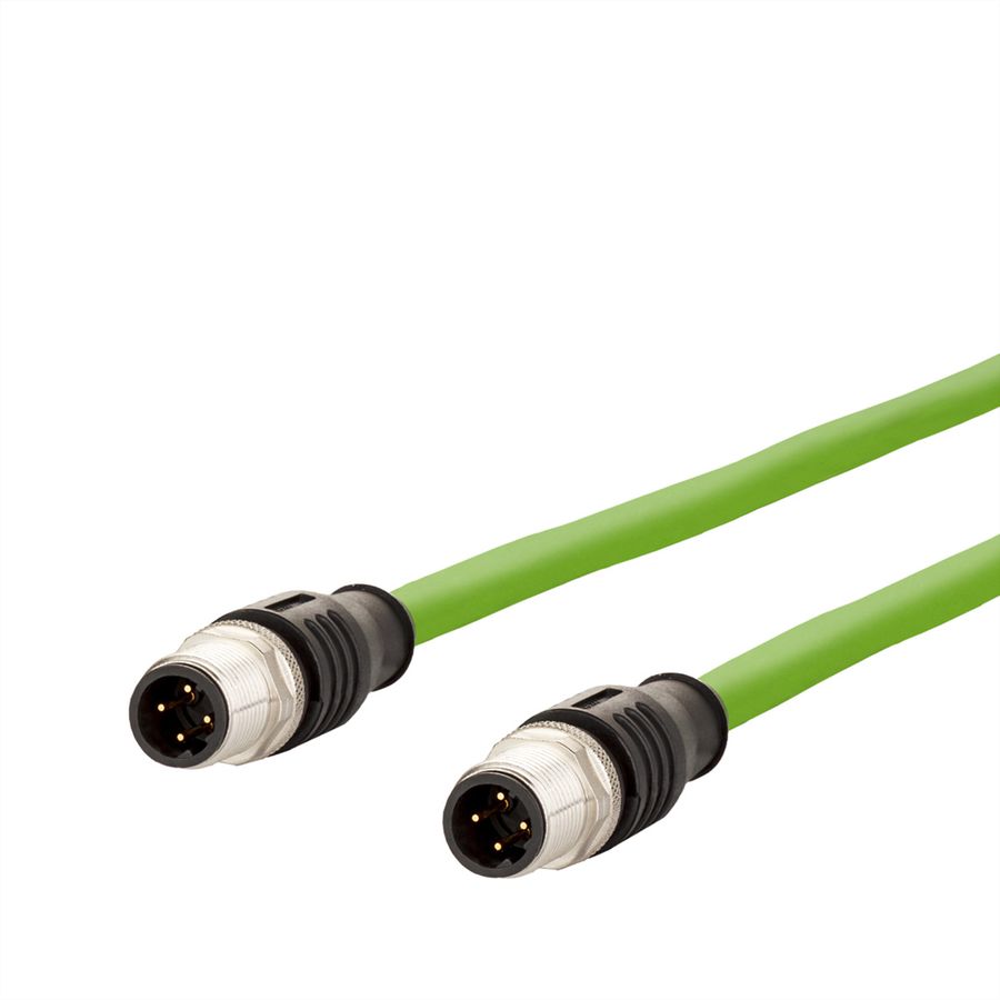 METZ CONNECT Verbindungsleitung M12 ST-M12 ST, 4-polig D-kodiert, 5 m