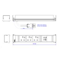 BACHMANN POWER FRAME L 3xUK, 1xUSB A/C 22W 0.2m GST18 United Kingdom