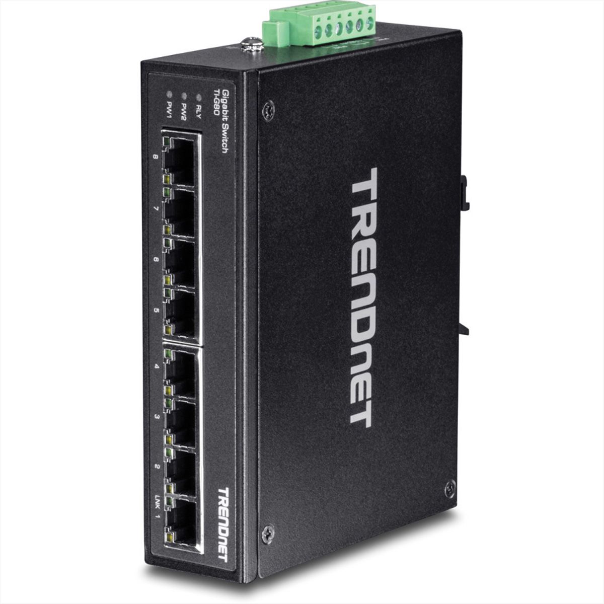 TRENDnet TI-G80 8-Port Hardened Industrial Gigabit Ethernet DIN-Rail Switch