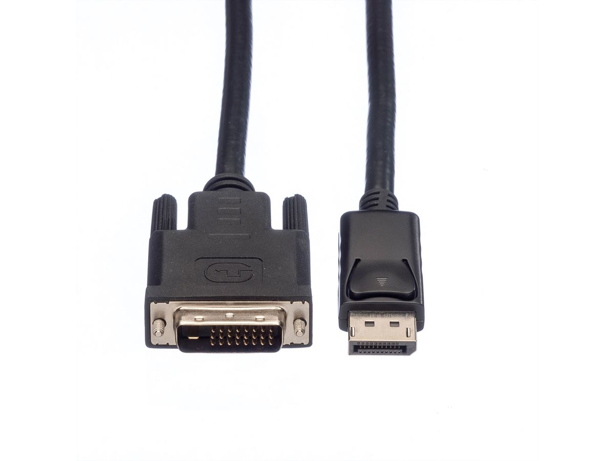 ROLINE DisplayPort Kabel DP Male - DVI Male (24+1), LSOH, zwart, 2 m
