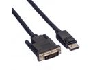 ROLINE DisplayPort Cable, DP-DVI (24+1), LSOH, M/M, black, 1 m