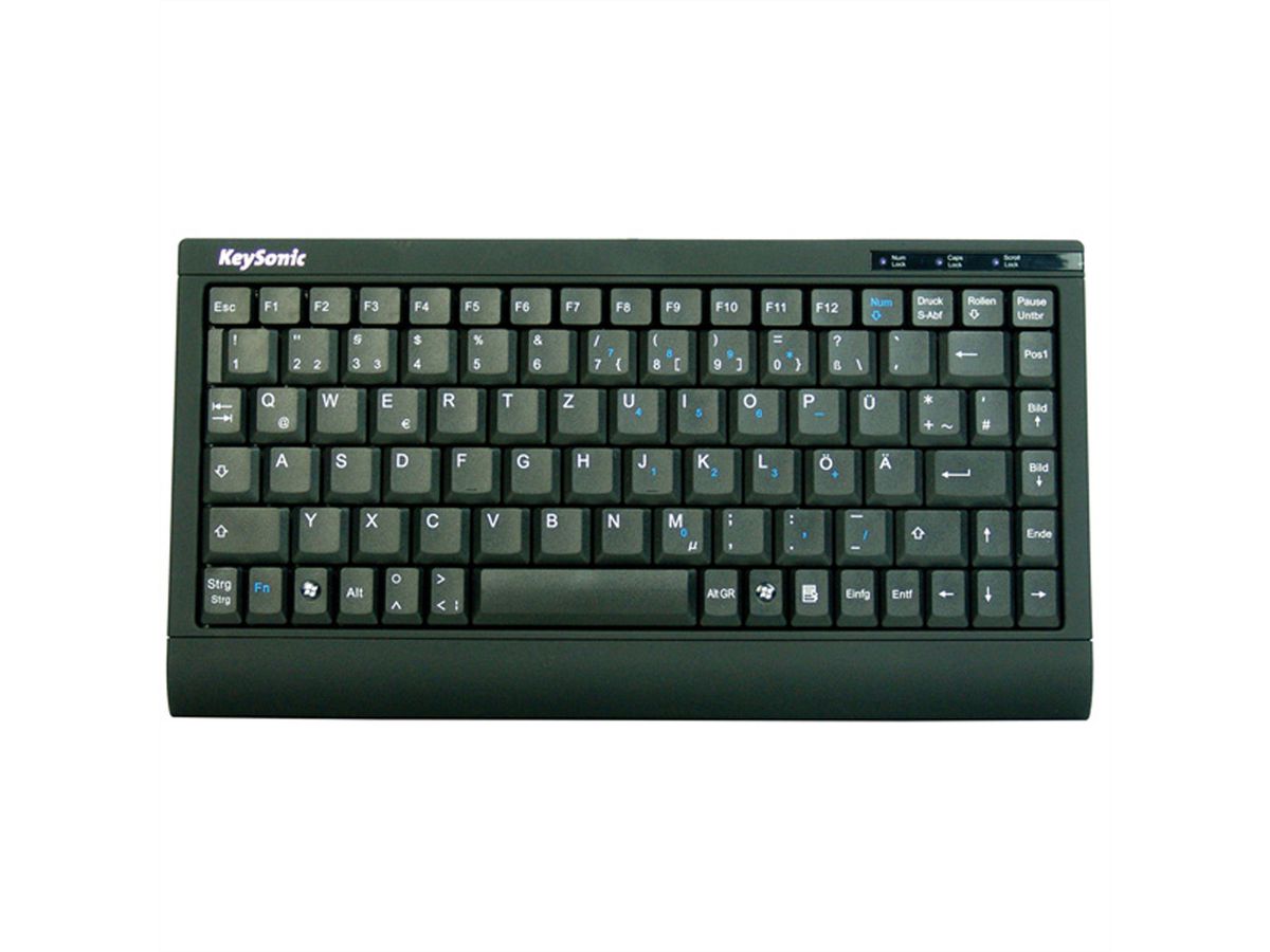 KeySonic ACK-595 C+ Mini-Tastatur PS/2 USB schwarz US-Layout