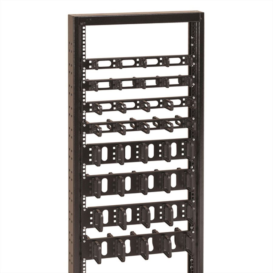 CONTEG 19"-Kabelgeleider 2 HE met 2 x  5 Kabelogen 80 x 80