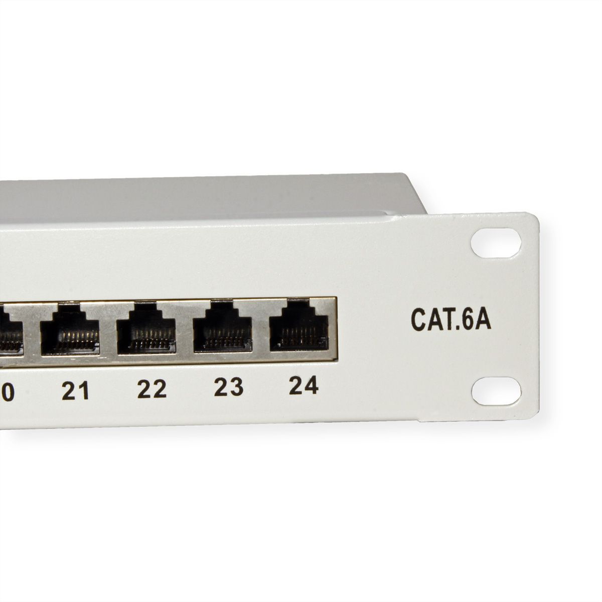 VALUE Cat.6A (Class EA) 19" Patch Panel, 24 Ports, shielded, grey