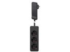 BACHMANN SmartPlug platte stekker, met 3x geaard stopcontact, zwart, 1,6 m