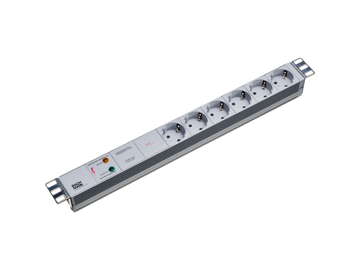 BACHMANN 19" socket strip 6-way with GVS without switch