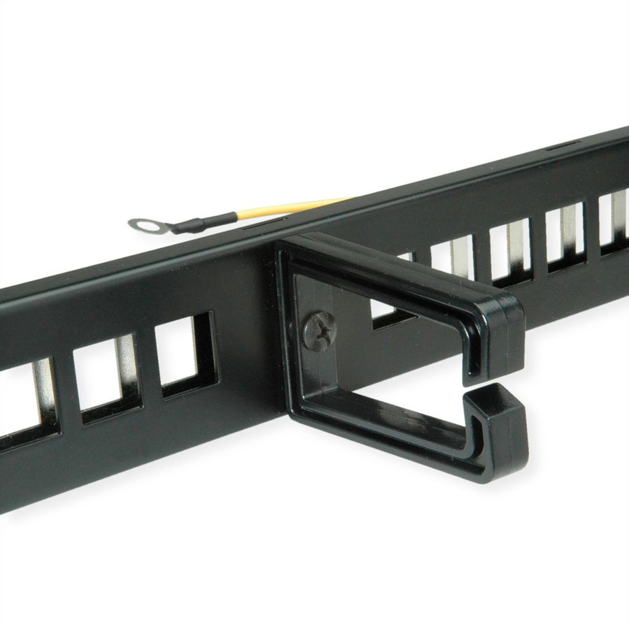 ROLINE 19" keystone patchpaneel, 16P, afgeschermd, zwart