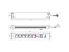 BACHMANN CONNECTUS socket strip, 6x earthing contact, overvoltage protection, switch, 2 m