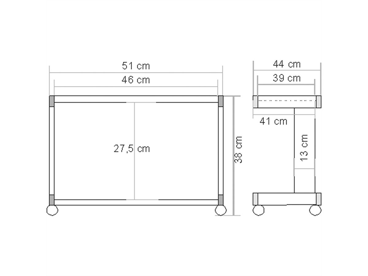 ROLINE Mini Printer tafel, grijs