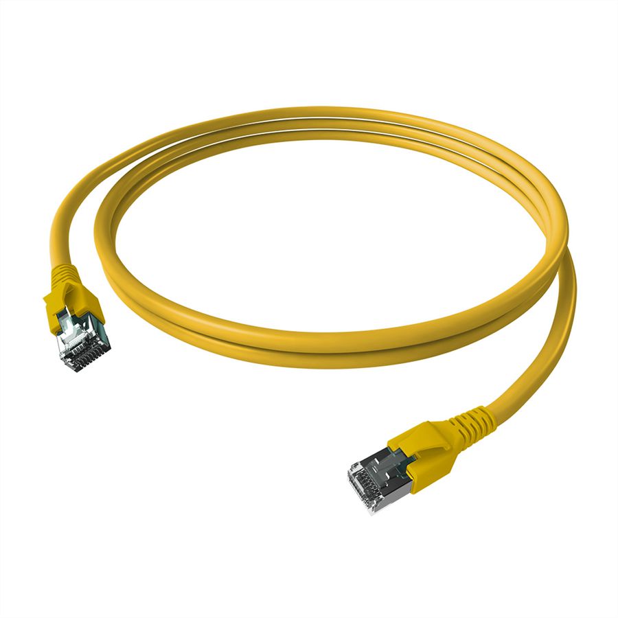 EasyLan FlexBoot Patchkabel Kat.6A, S/FTP, geel, 0,5 m