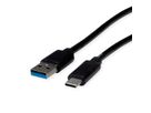 ROLINE RM USB 3.2 Gen 1 Cable, A-C, M/M, black, 0.5 m