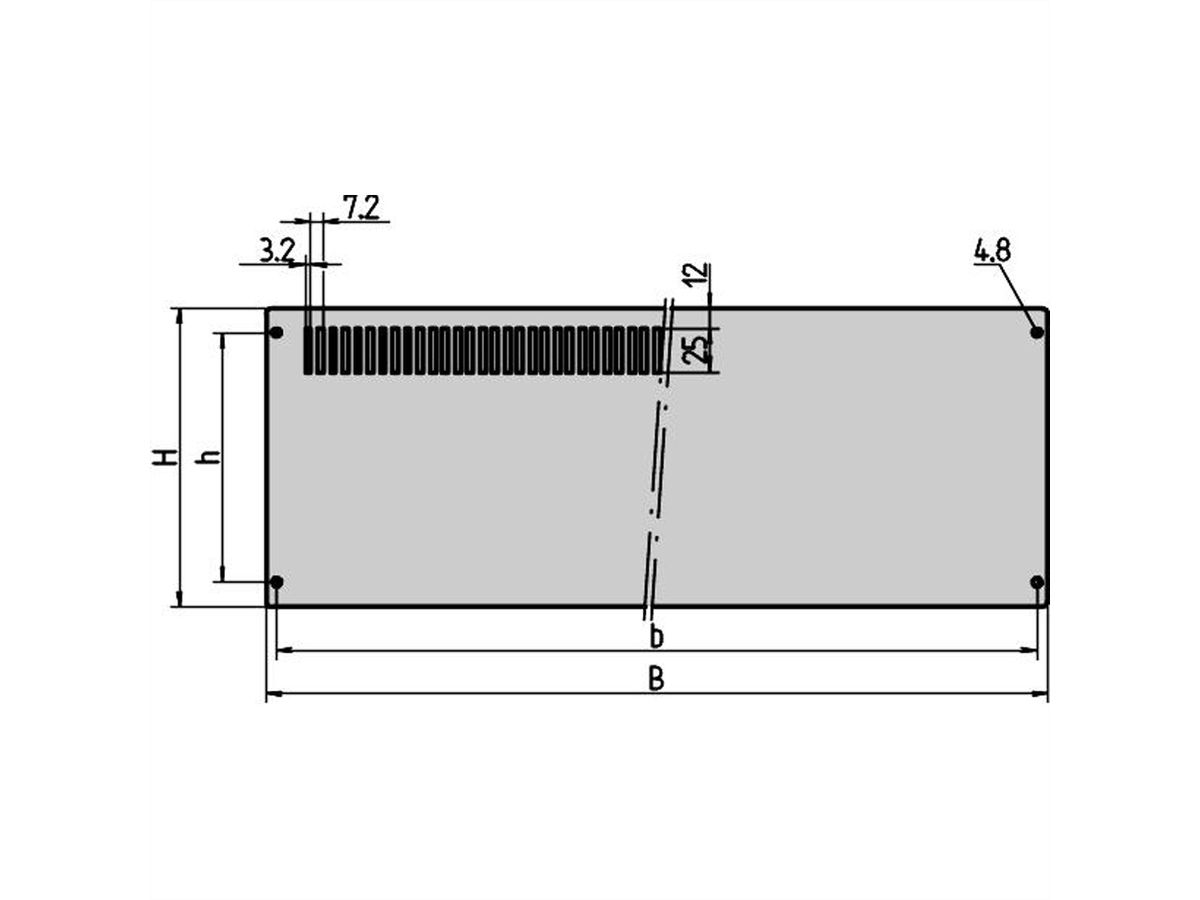 SCHROFF CompacPRO Voorpaneel, 6 HE, 84 PK, 2,5 mm, Al, geanodiseerd, onbehandelde randen