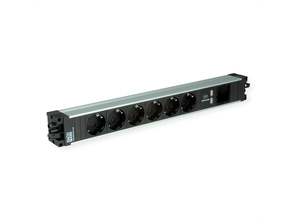 BACHMANN STEP ALU 6x geaard contact 1x USB-oplader 1xABD