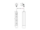 VALUE Power Strip 2-Pin Euro Type, 3-way, with Switch, white, 1.5 m