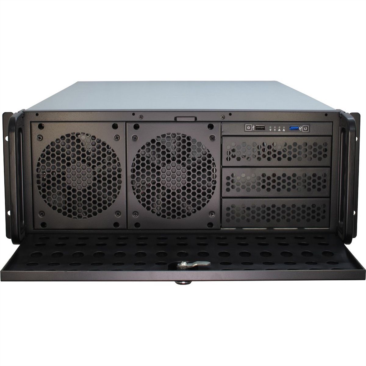 19" serverbehuizing, 4HE, lange versie, IPC 4U-4129L, zwart