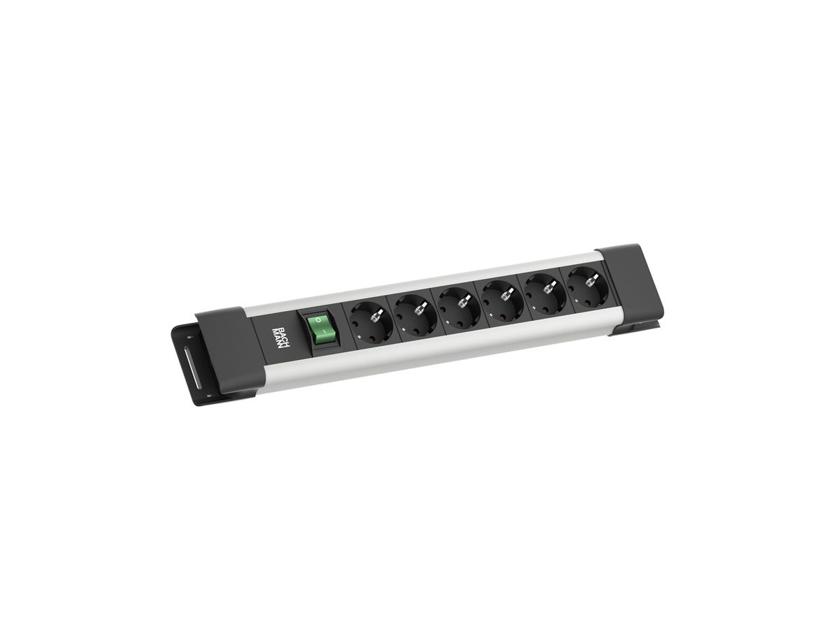 BACHMANN CONNECTUS 6xCEE7/3, 1xSchalter 2,0m CEE7/7 Grau