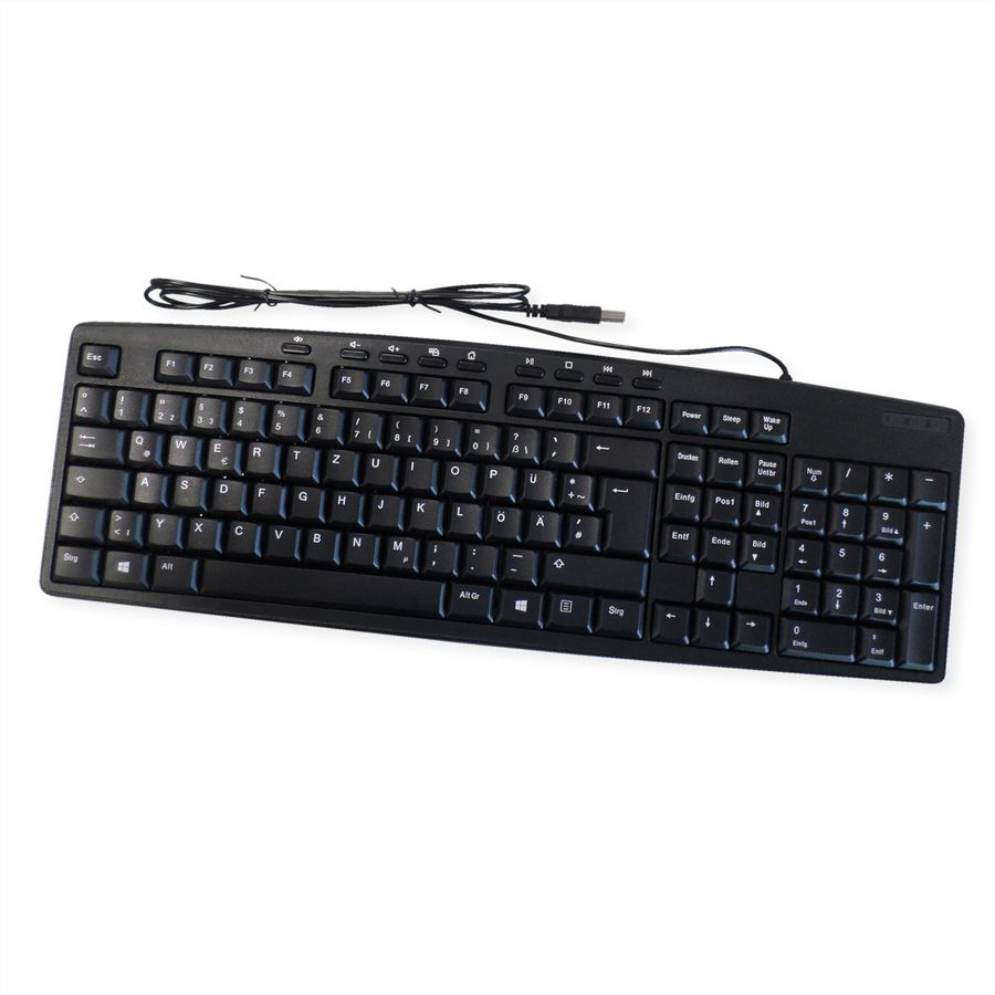 ROLINE multimedia toetsenbord, USB, zwart