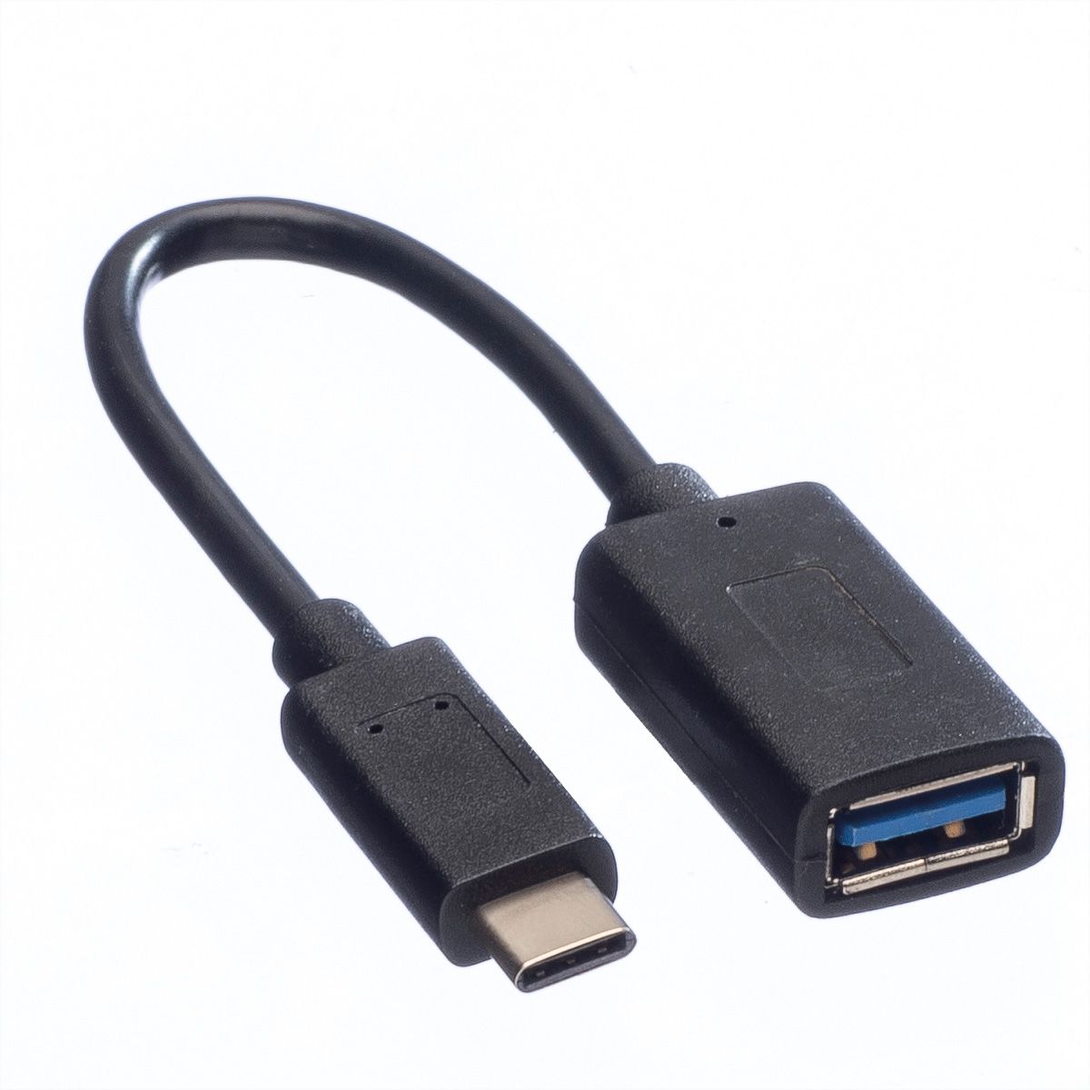 VALUE USB 3.2 Gen 1 Kabel, USB Type C - A, M/F, OTG, VALUE USB 3.2 Kabel, USB Type C - A, M/F, OTG , zwart, 0,15 m
