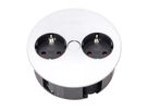 BACHMANN TWIST 2x geaard contact, adereindhulzen, geaarde stekker, chroom, 2 m
