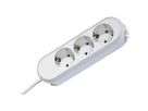 BACHMANN SMART socket strip 3x earthing contact, screwed, white, 3 m