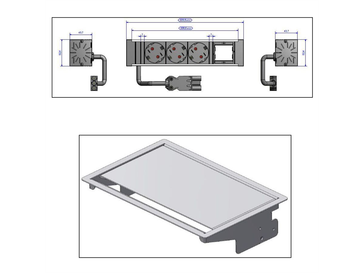 BACHMANN CONEO SET 3x earthing contact 1x ABD, silver