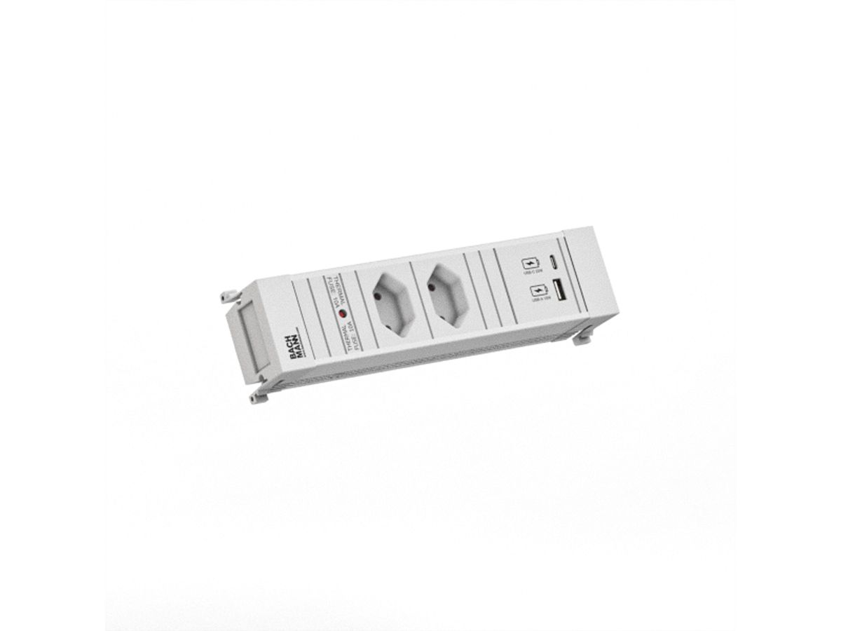 BACHMANN POWER FRAME 2xCH 0° 1xUSB A/C 22W 0.2m GST18