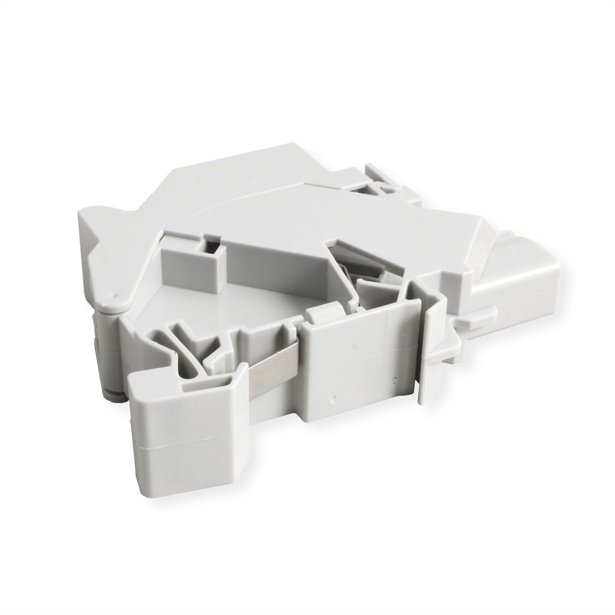 ROLINE Keystone Holder, with Cat.6A Keystone, shielded, DIN-Rail, 45°
