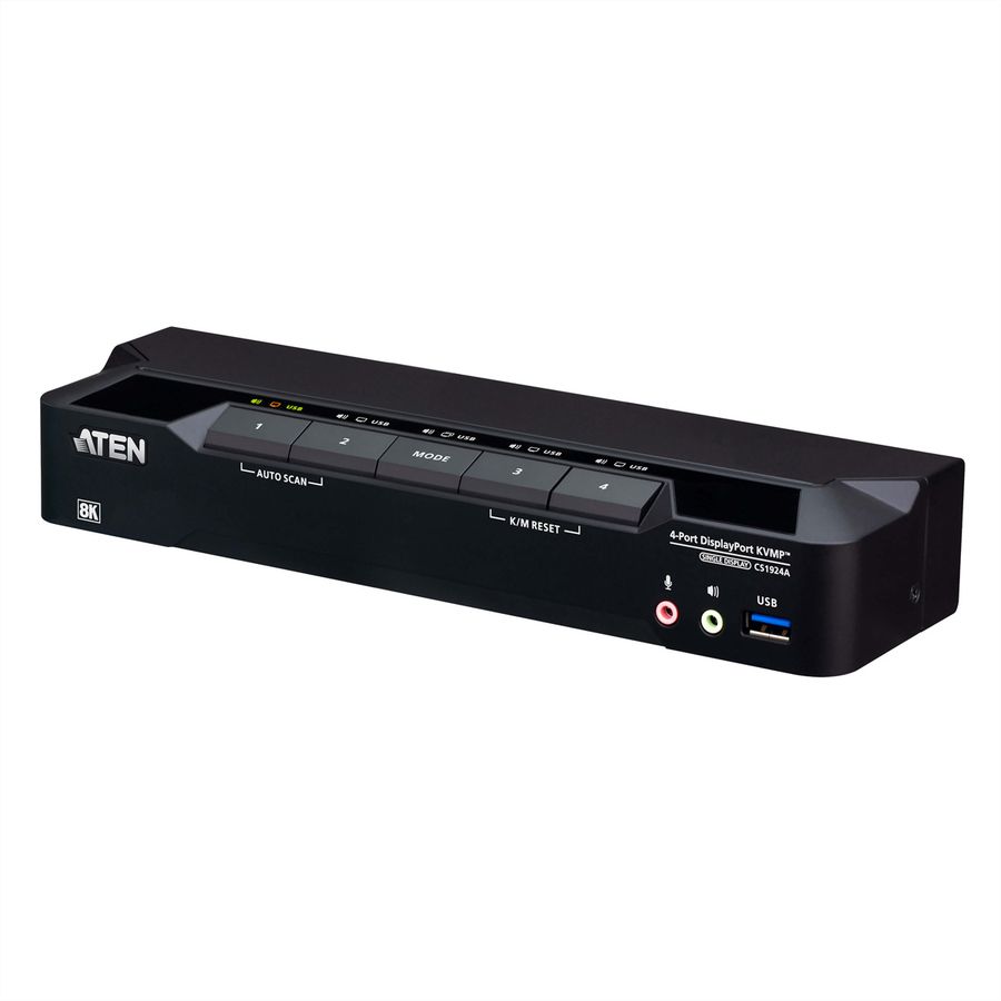 ATEN CS1924A 4-poorts USB 3.0 8K DisplayPort KVM switch
