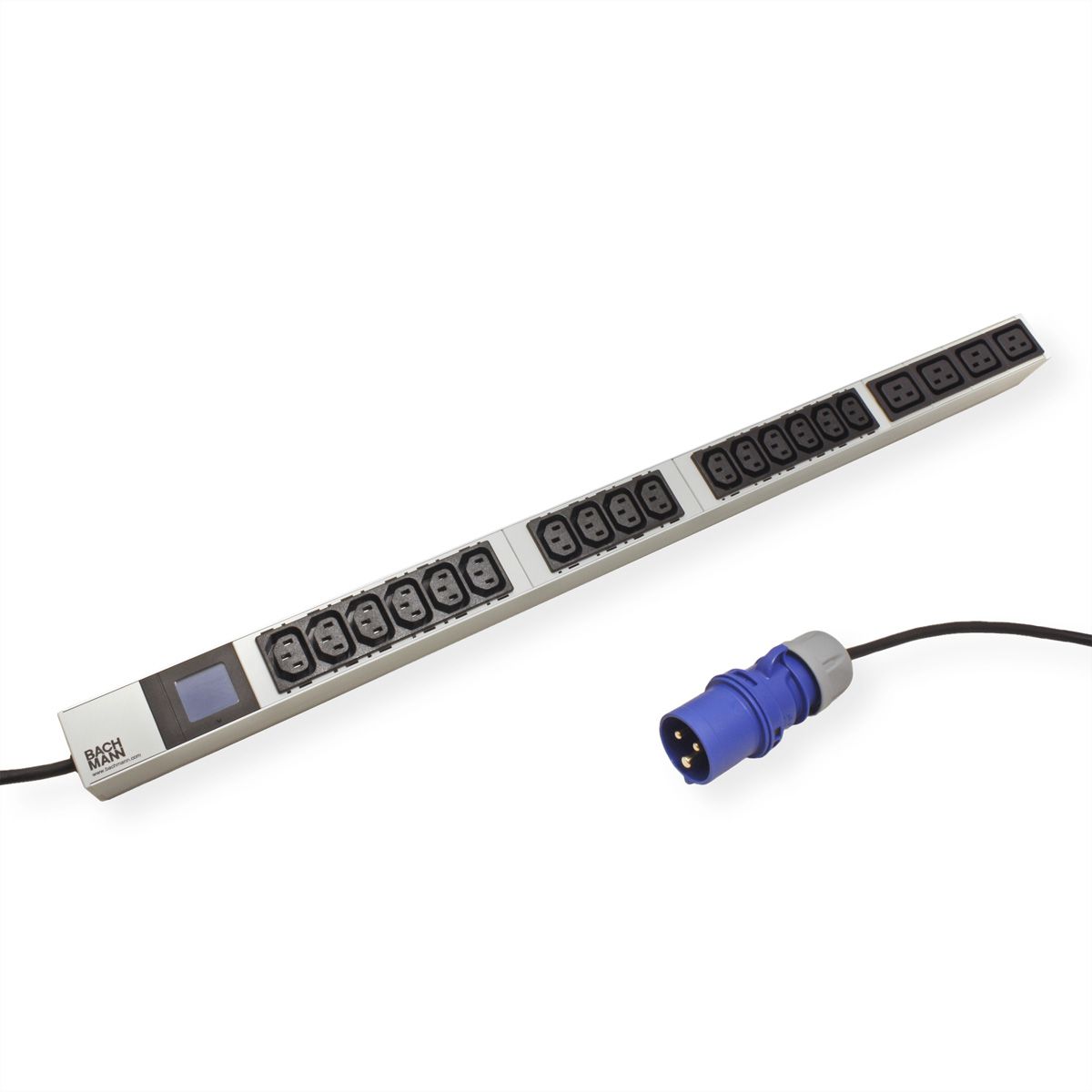 BACHMANN BN0500 19" PDU 1U 16xC13 4xC19, power measurement, CEE 16A connection, blue